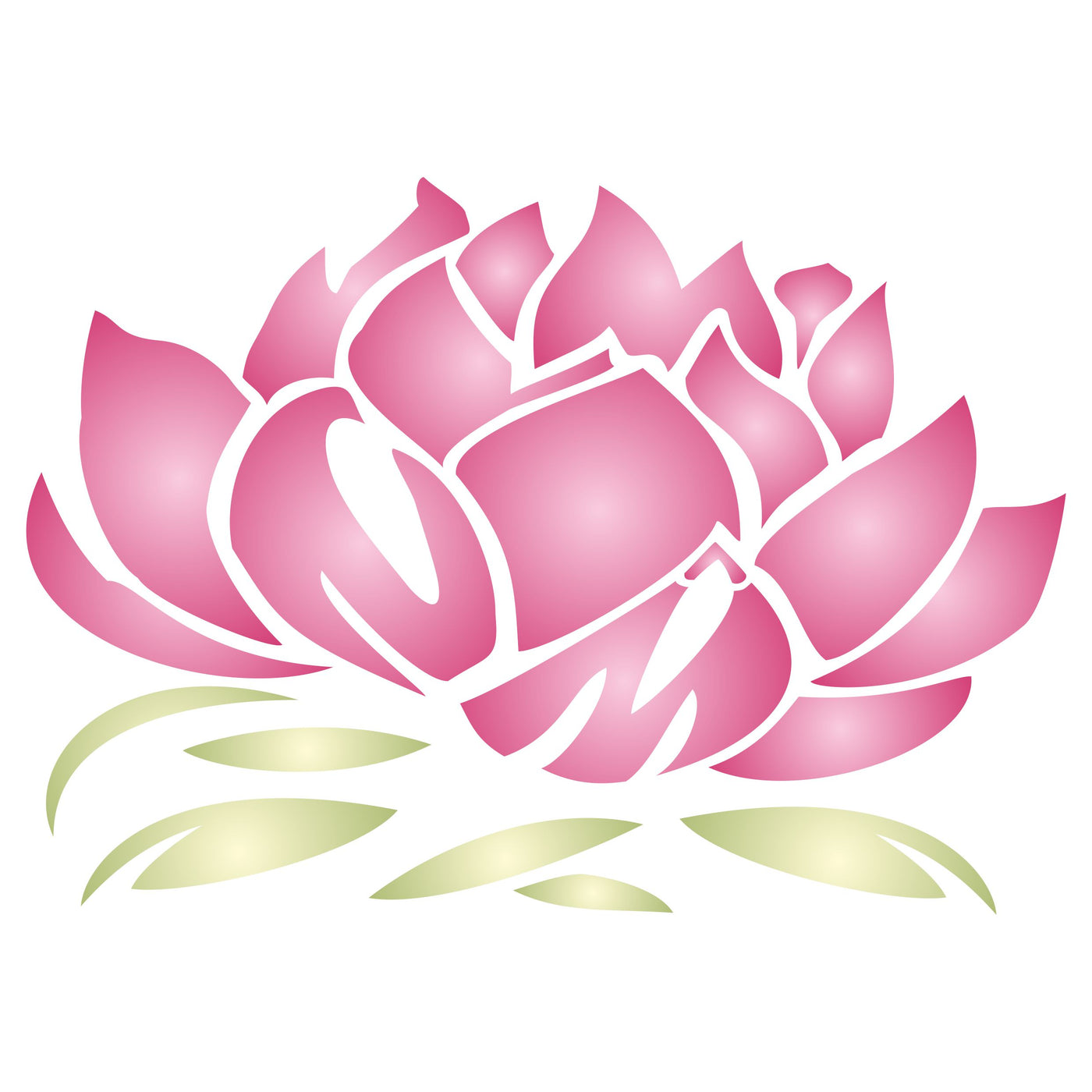 Lotus Blossom Stencil - Stylized Oriental Asian Lotus Flower