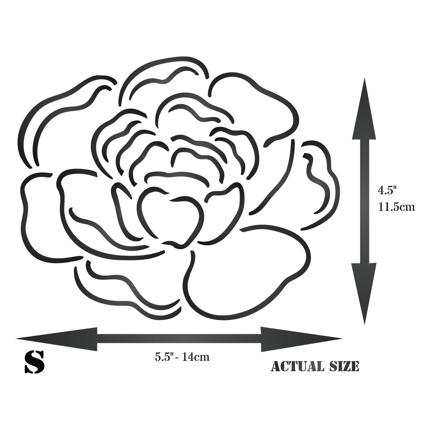 Peony Stencil - Large Flower Floral Peonies