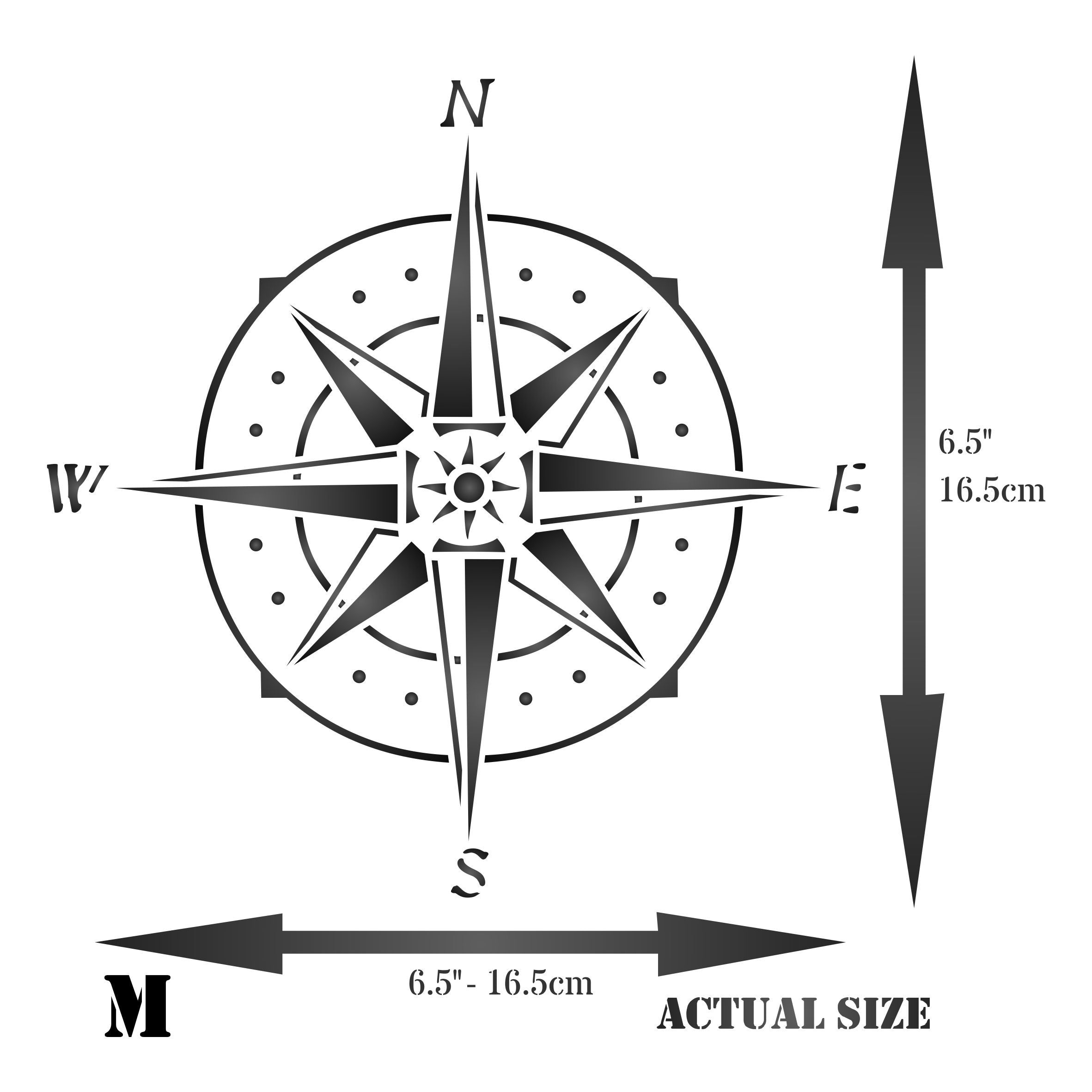 Compass Stencil - Ocean Nautical Seashore