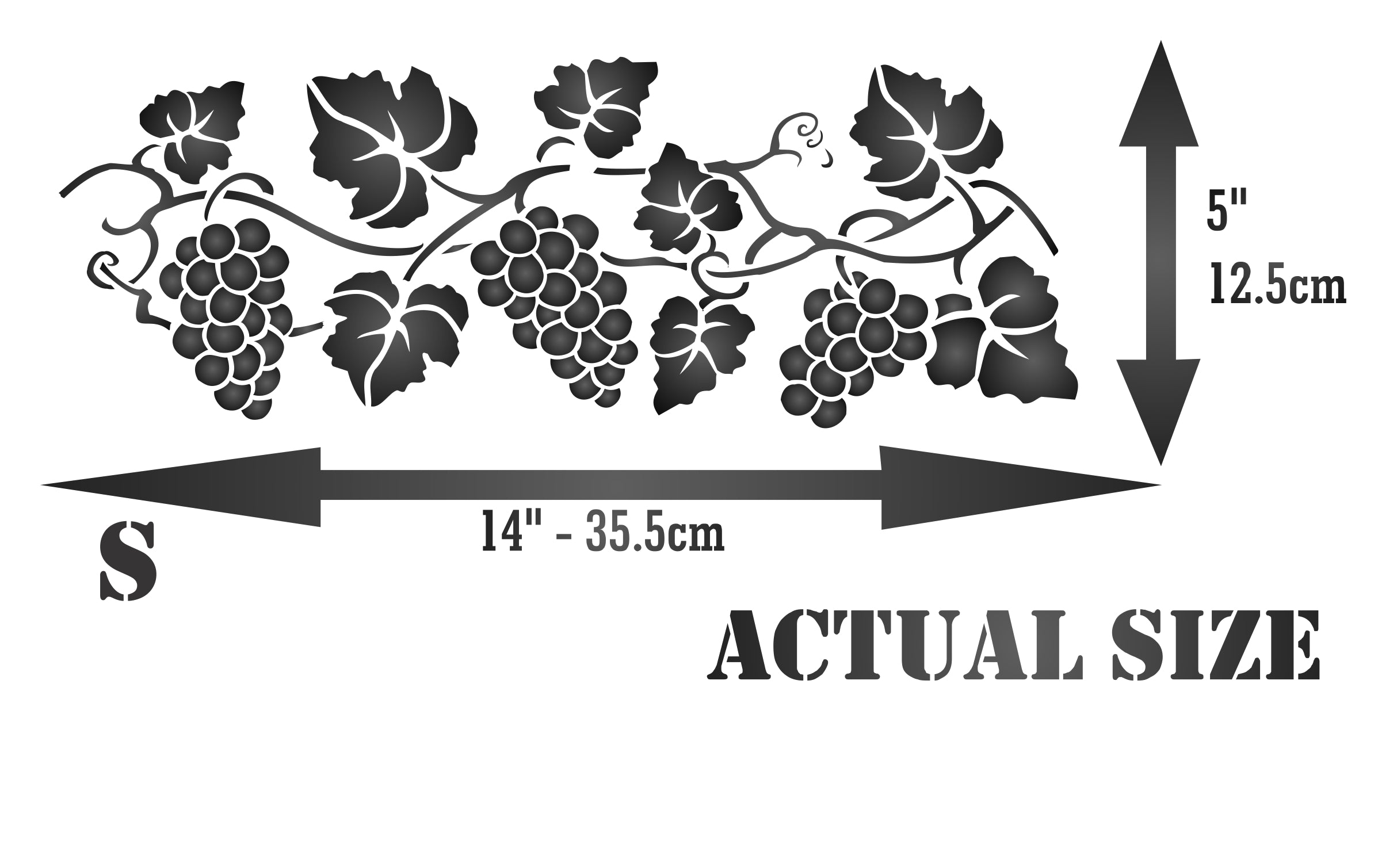 Grapevine Stencil, 23 x 8.5 inch - 2pc Classic Grape Vine Border