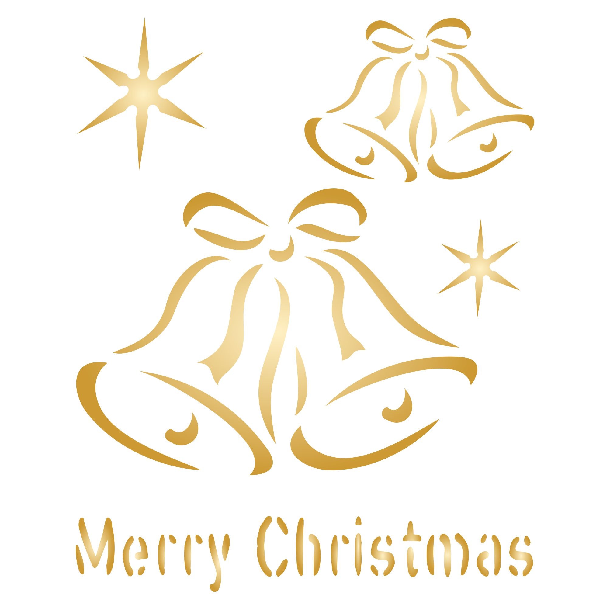 Christmas Bells Stencil - Bell Christmas Cards or Decorations