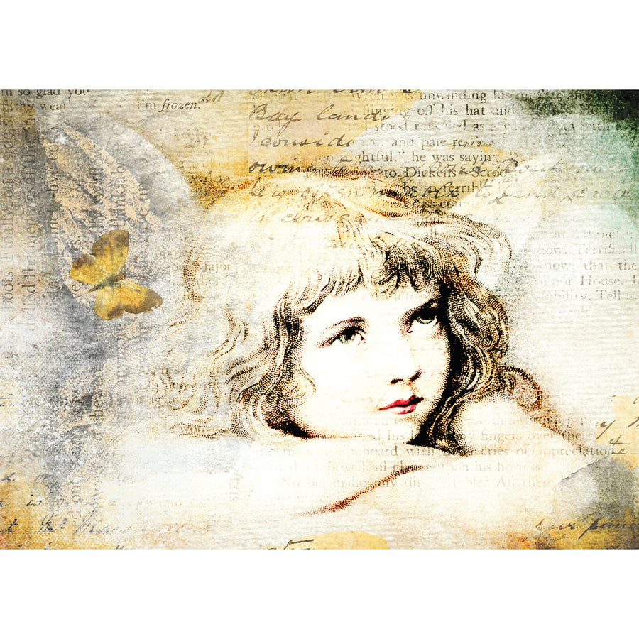 Vintage Angel Rice Paper, 11.5 x 16 inch - for Decoupage Furniture Crafts