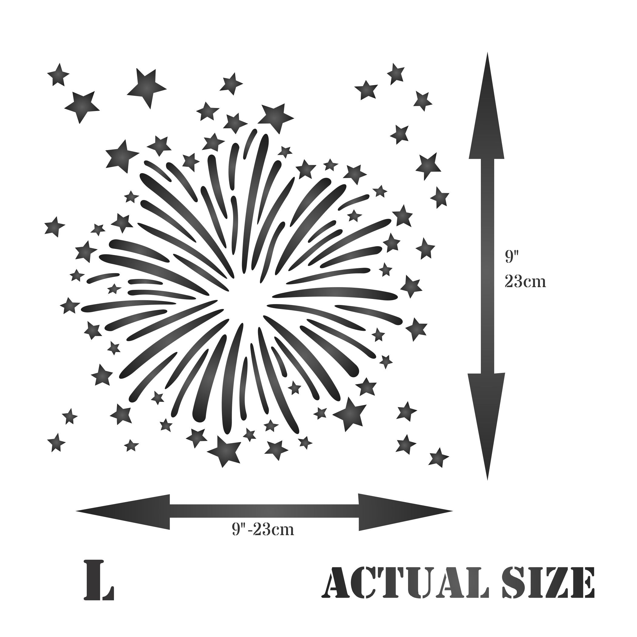 Firework Stencil - Mix Media Layering Fireworks