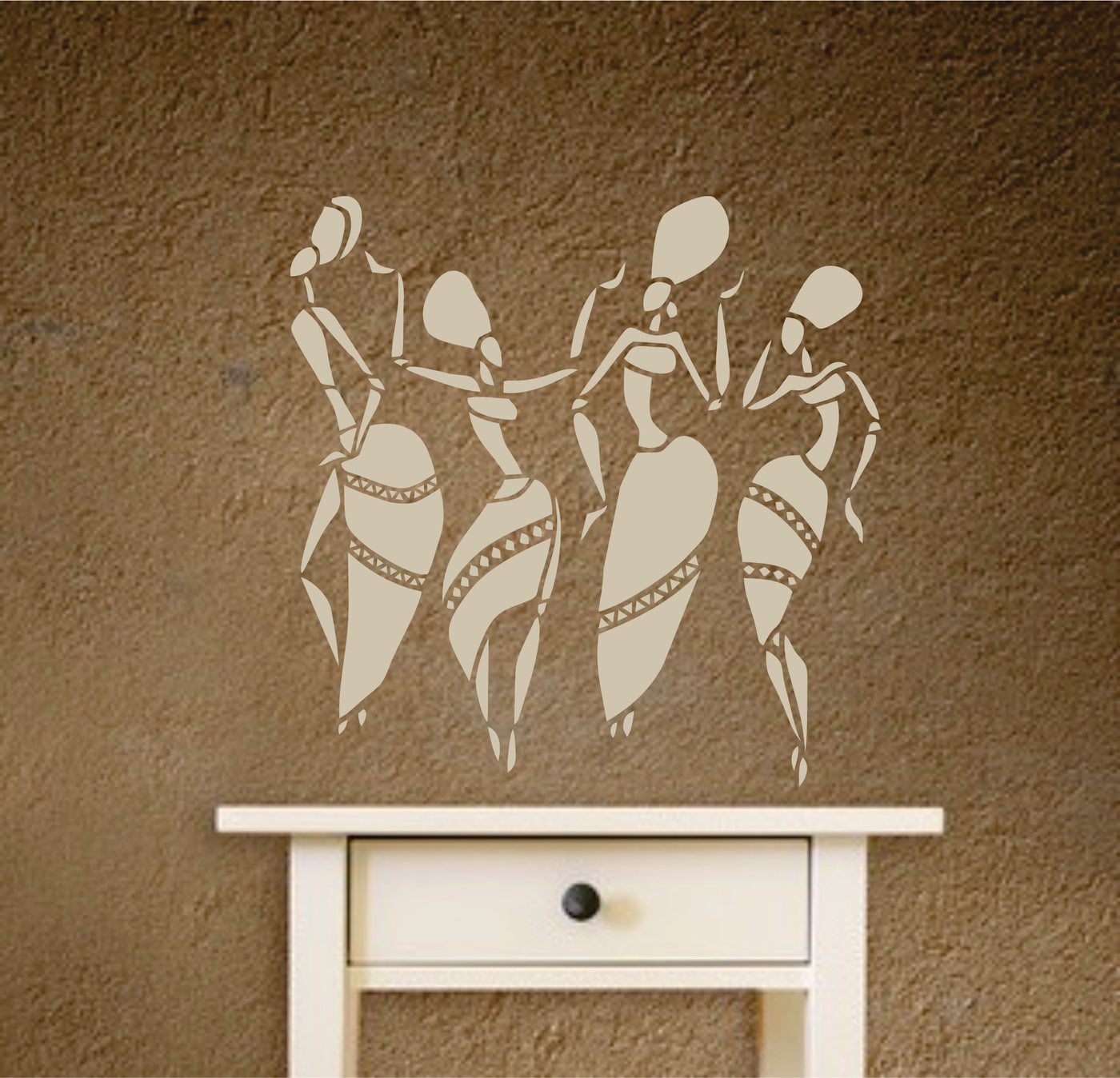 African Dancers Stencil - Women Lady Dancers Ethnic Tribal