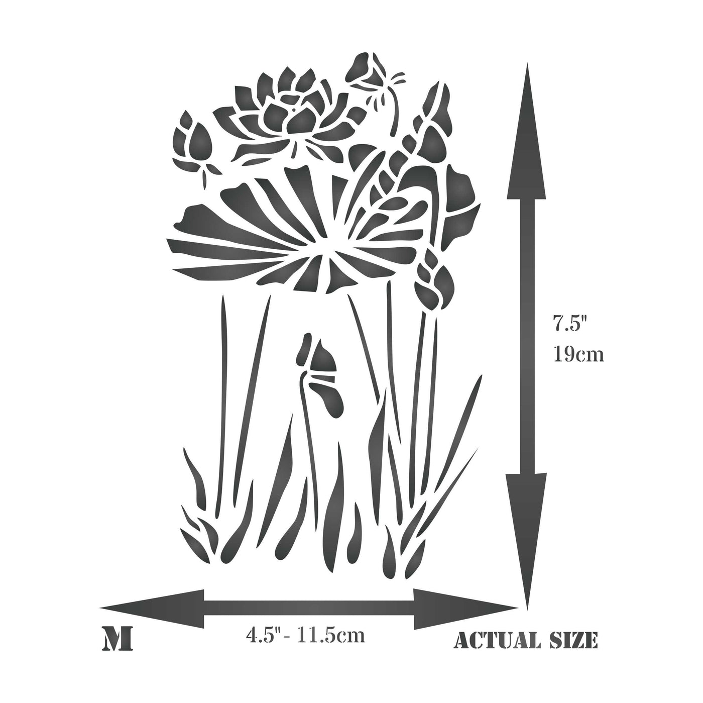 Water Plants Stencil - Asian Oriental Chinese Japanese Waterlily Leaves