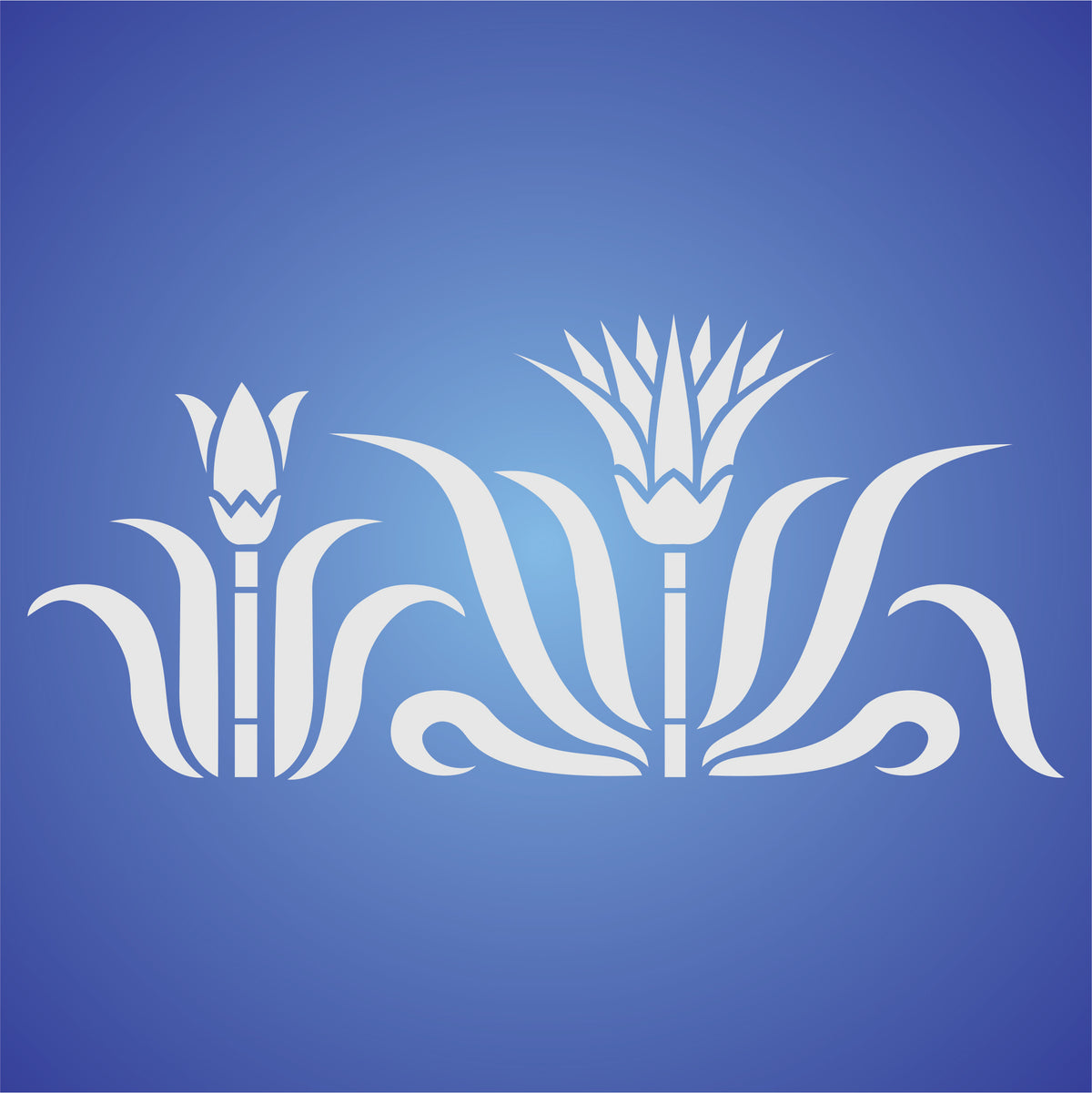Egyptian Lotus Stencil, 25.4 x 11.43 cm - Classic Egyptian Border Flower Symbol