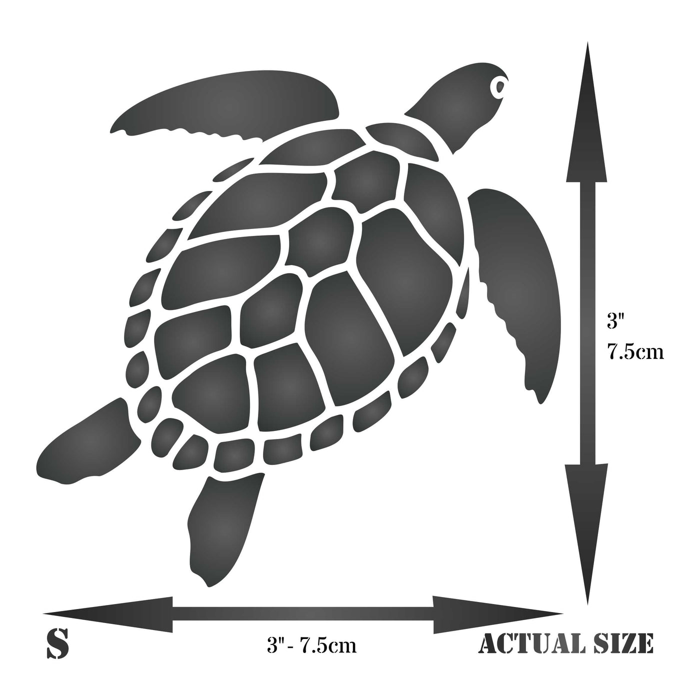 Turtle Stencil - Sea Ocean Nautical Seashore Reef Endangered