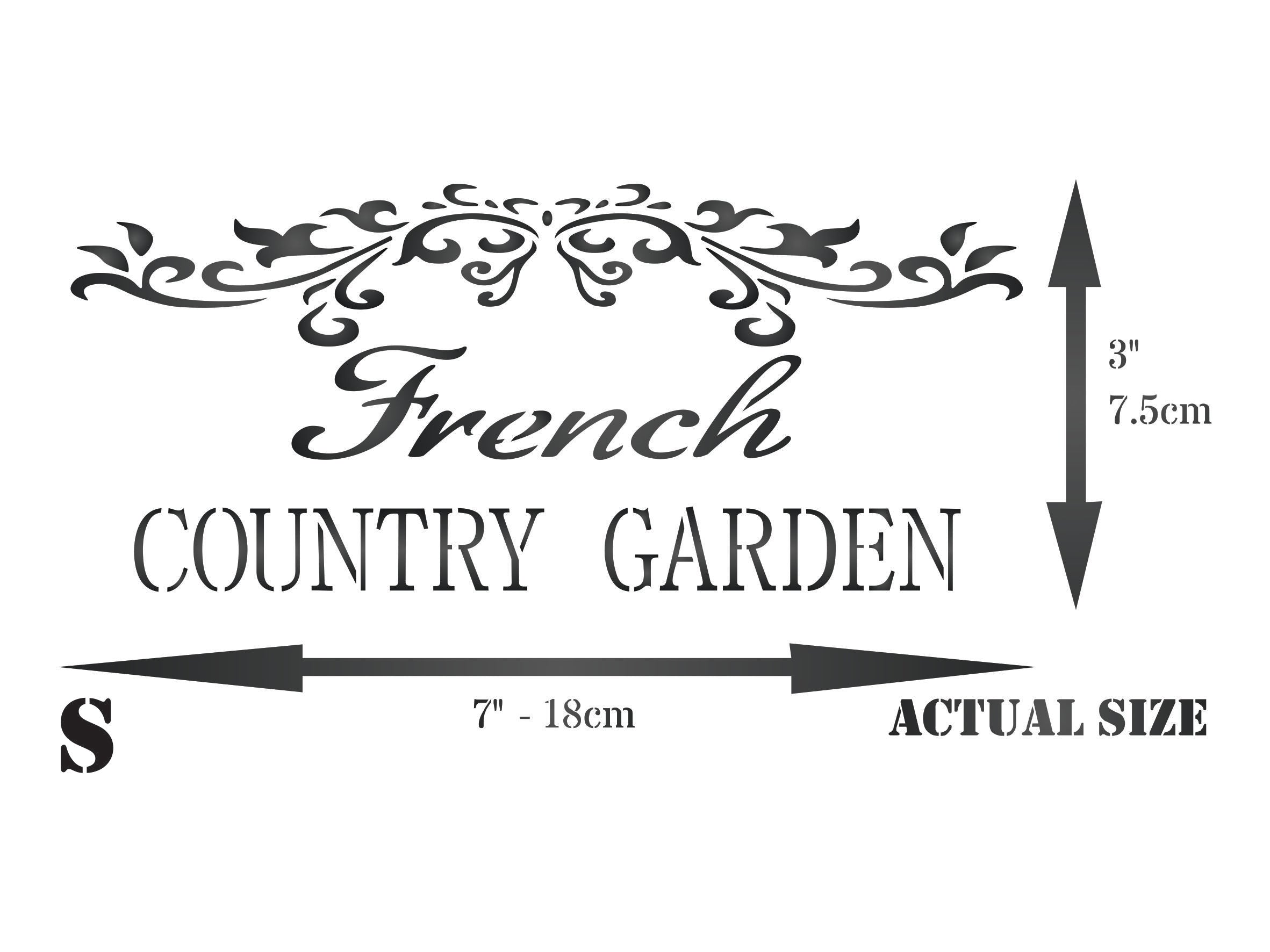 French Country Stencil - Vintage French Garden Word