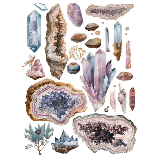 Crystals Decoupage Rice Paper, 20.32 x 26.67 cm - for Decoupage Scrapbooking Craft