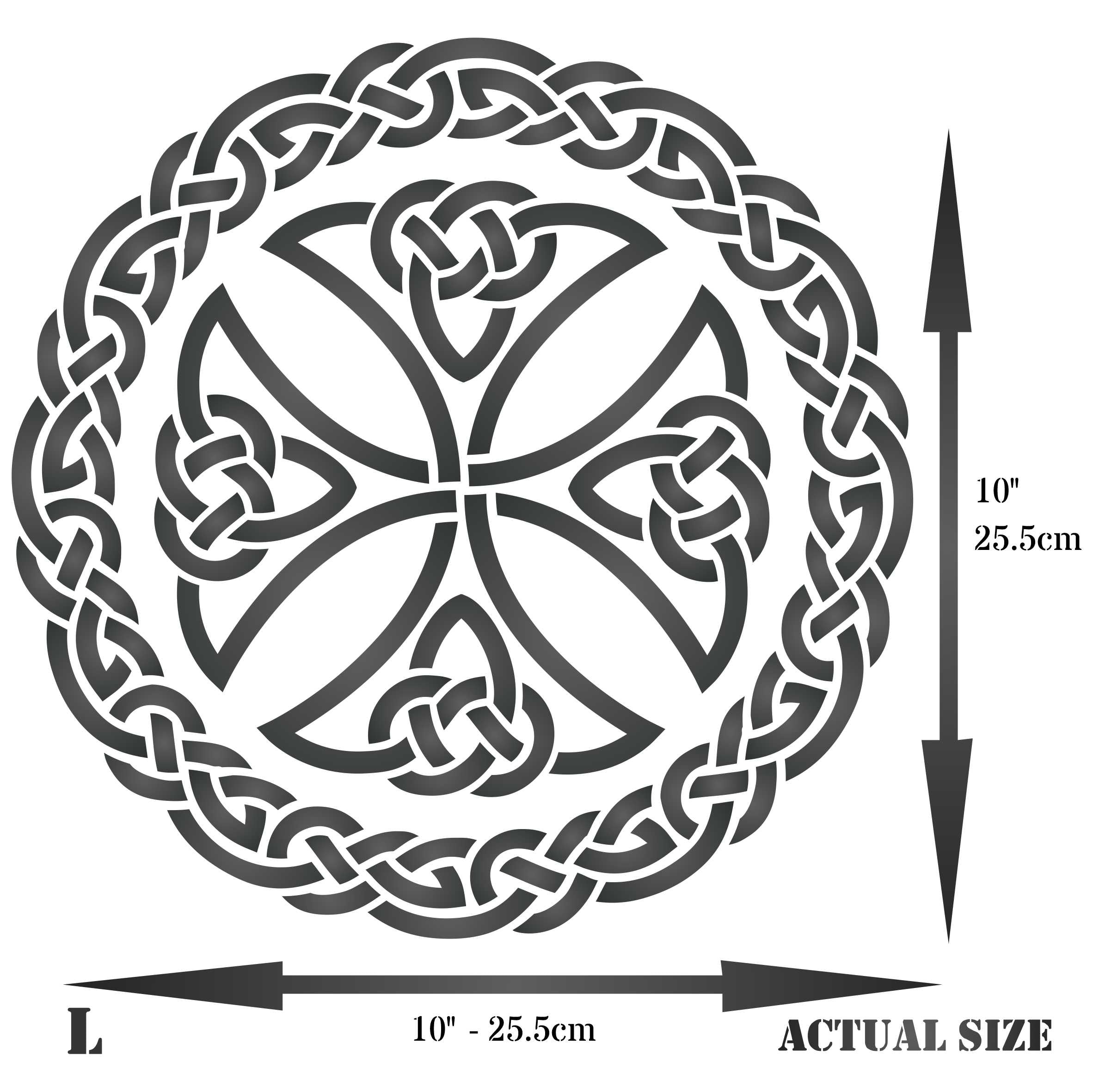 Celtic Cross Stencil - Irish Celts Viking Knotwork Woven Ethnic Braided