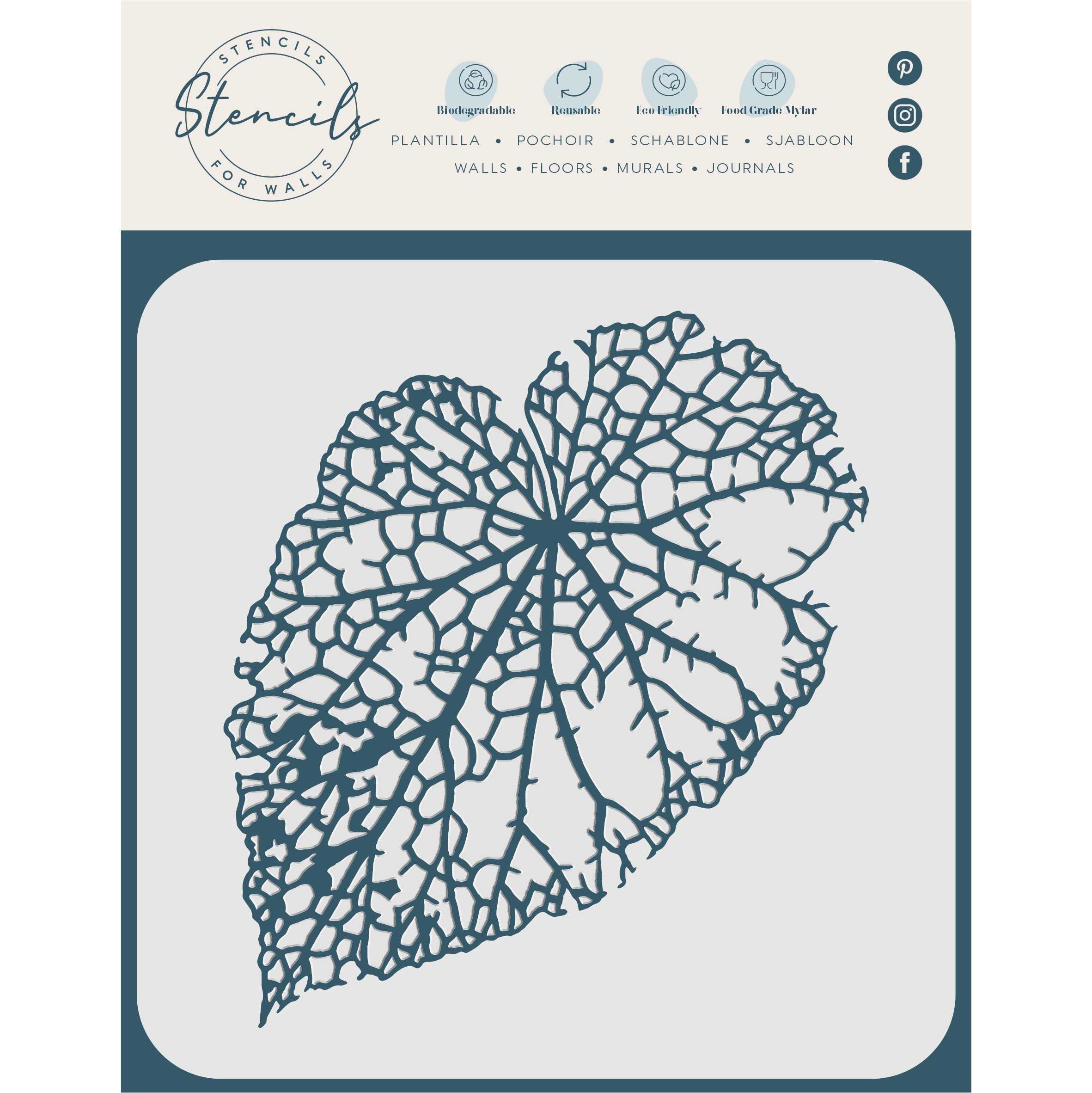 Leaf Skeleton Stencil (2pc) - Layer Dry Skeleton Leaf Art