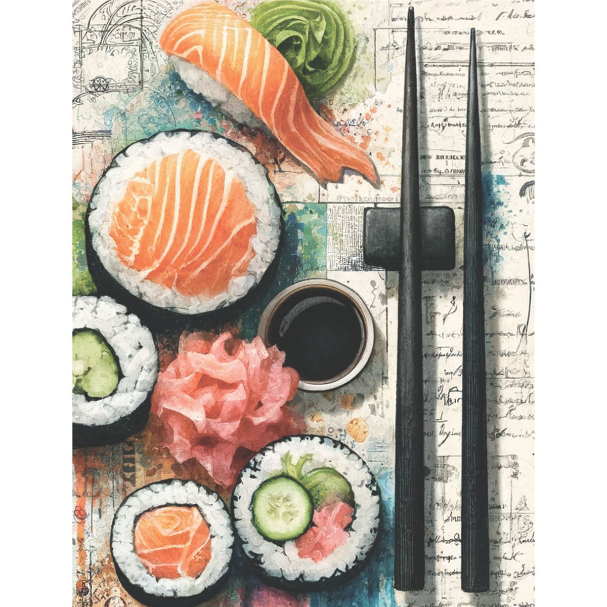 Sushi Rice Paper, 20.32 x 26.67 cm - for Decoupage Scrapbooking Cards Crafts