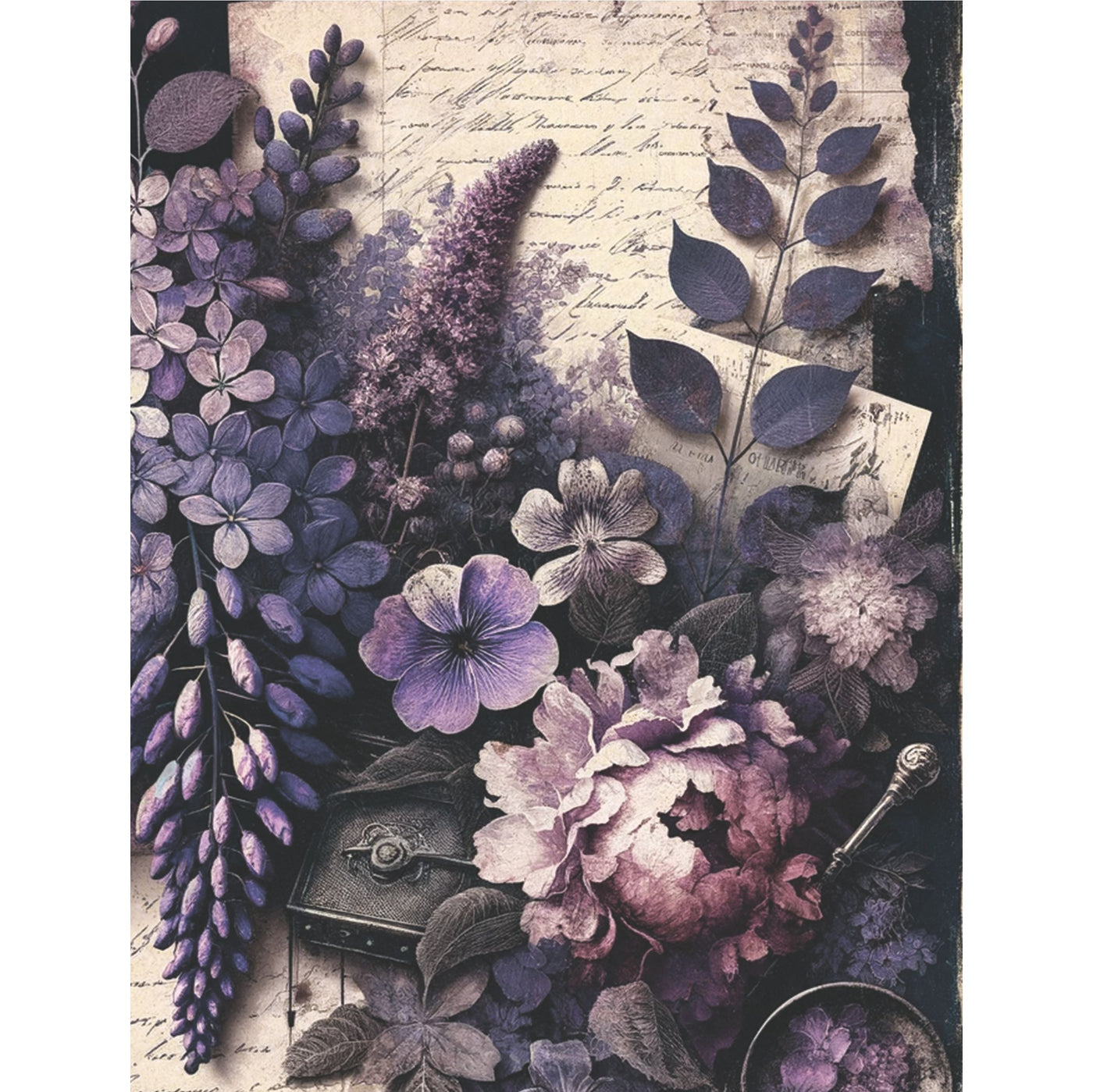 Wisteria Rice Paper, 8 x 10.5 inch - for Decoupage Scrapbooking Cards Crafts