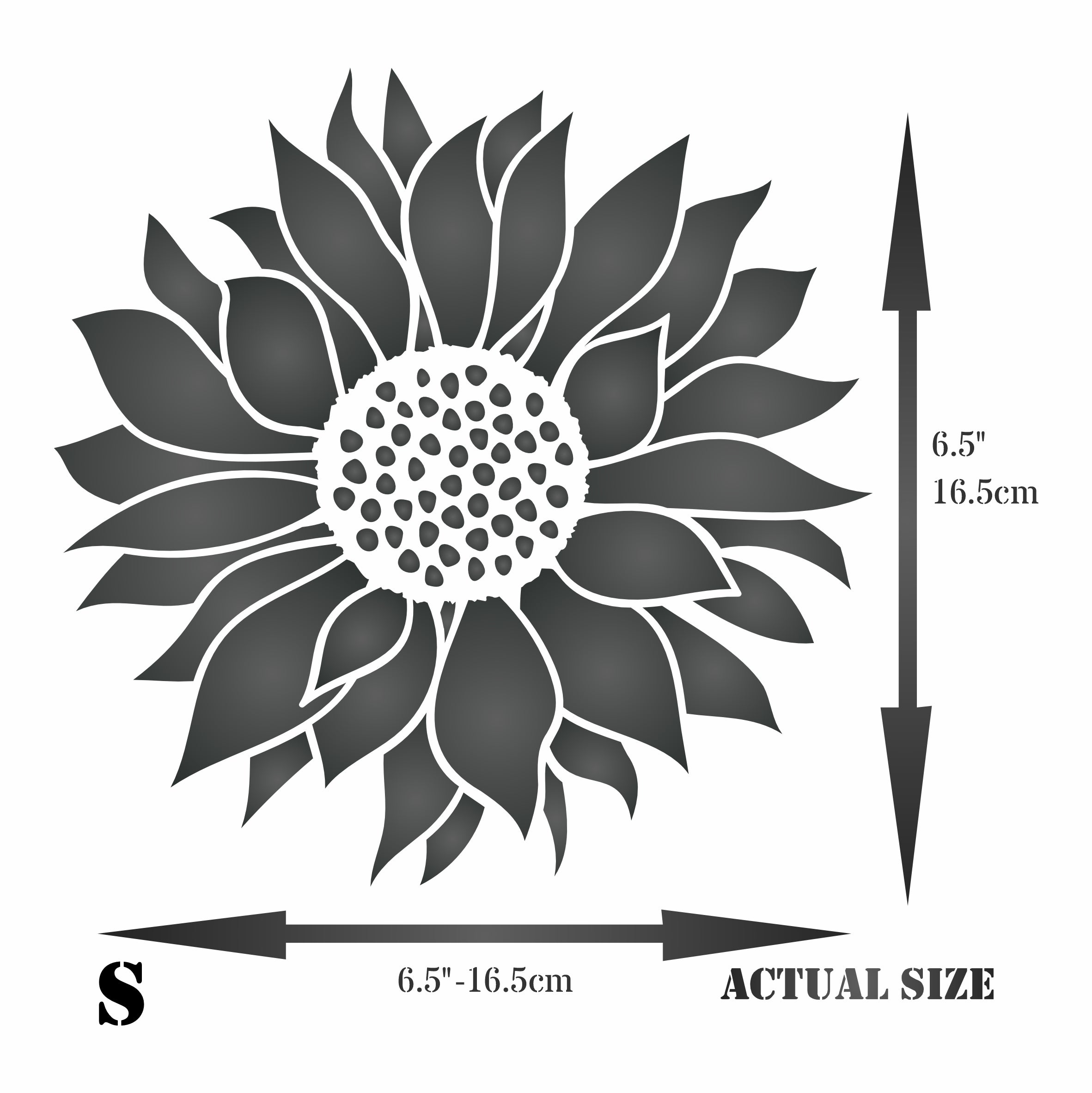 Sunflower Stencil - Classic Flower Floral Mural Art