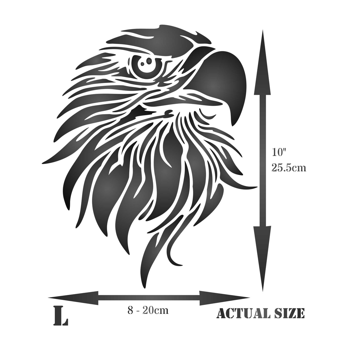 Eagle Head Stencil - Decorative Bird Animal Wildlife