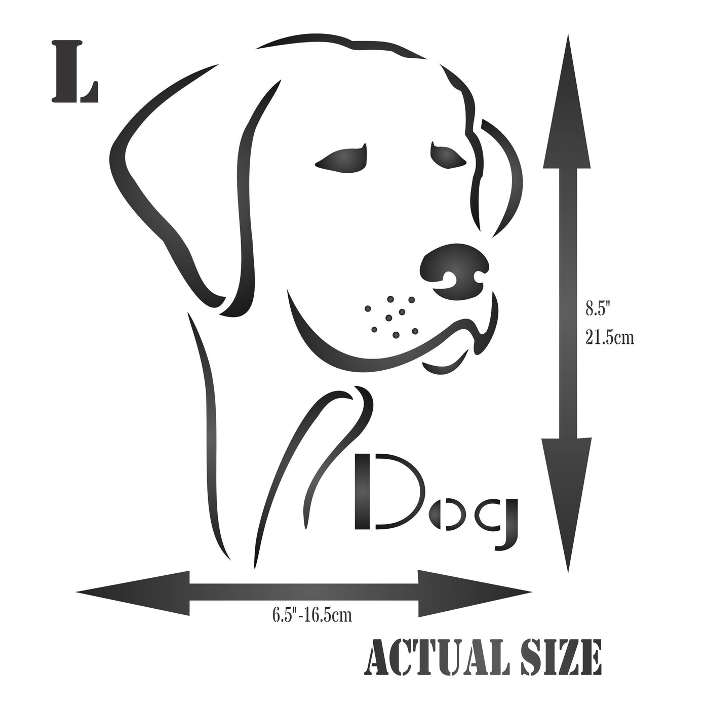 Dog Stencil - Line Art Pet Friend Animal Head