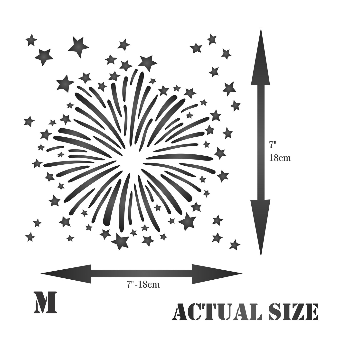 Firework Stencil - Mix Media Layering Fireworks