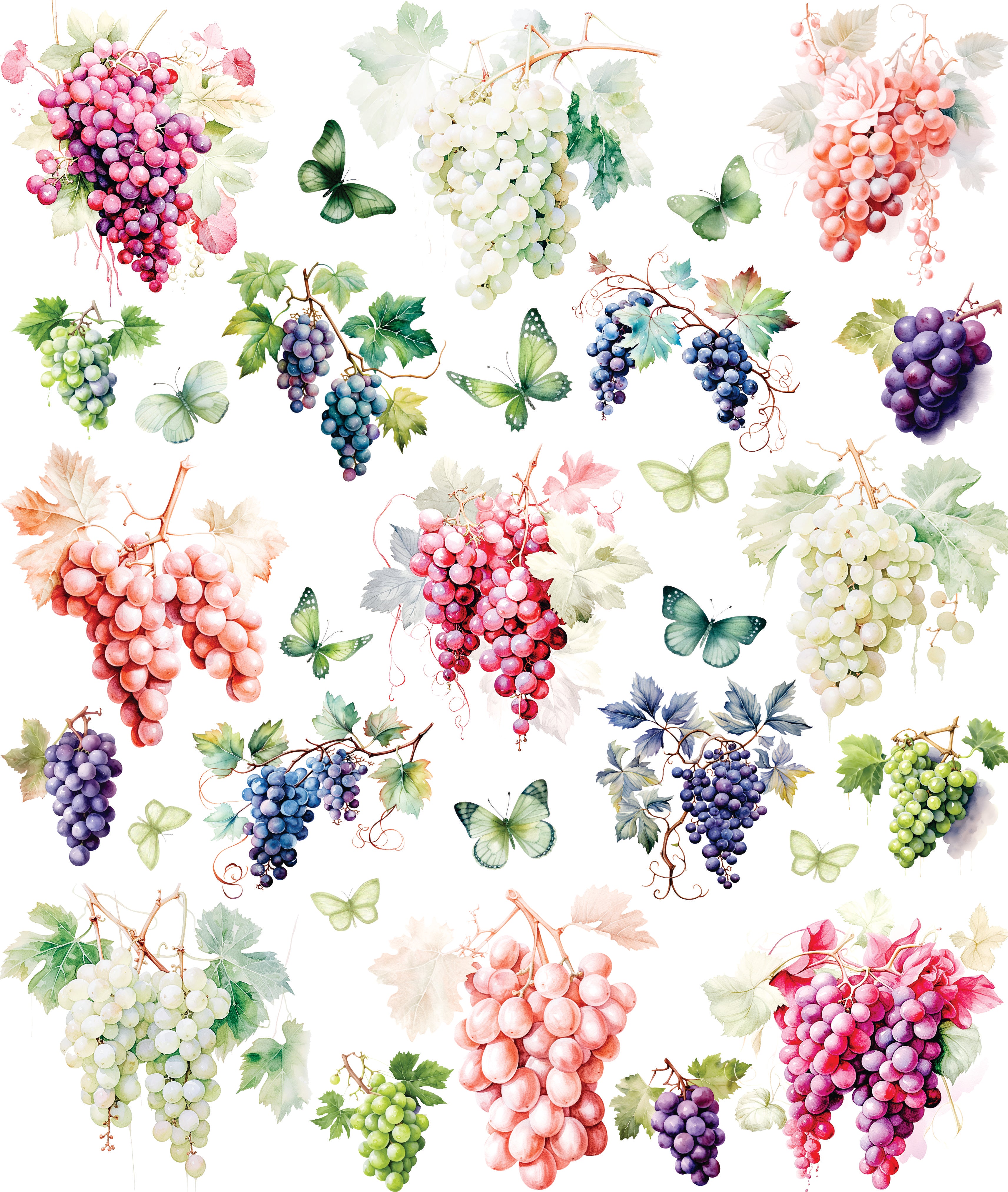 Grapes Decoupage Rice Paper, 11.5 x 14.5 inch - for Journal Cards Crafts