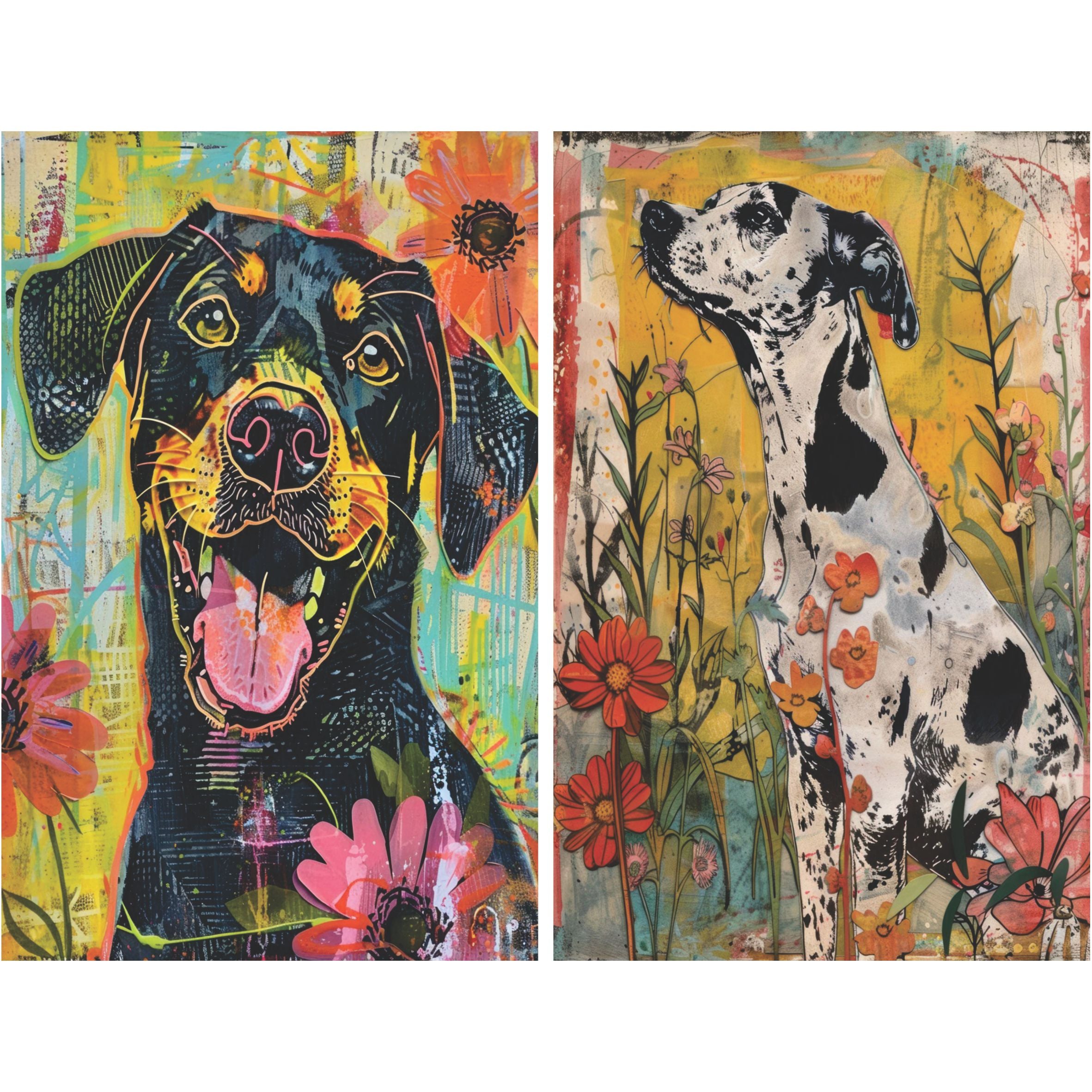 Dogs Decoupage Rice Paper, 8 x 10.5 inch - for Decoupage Scrapbooking Crafts