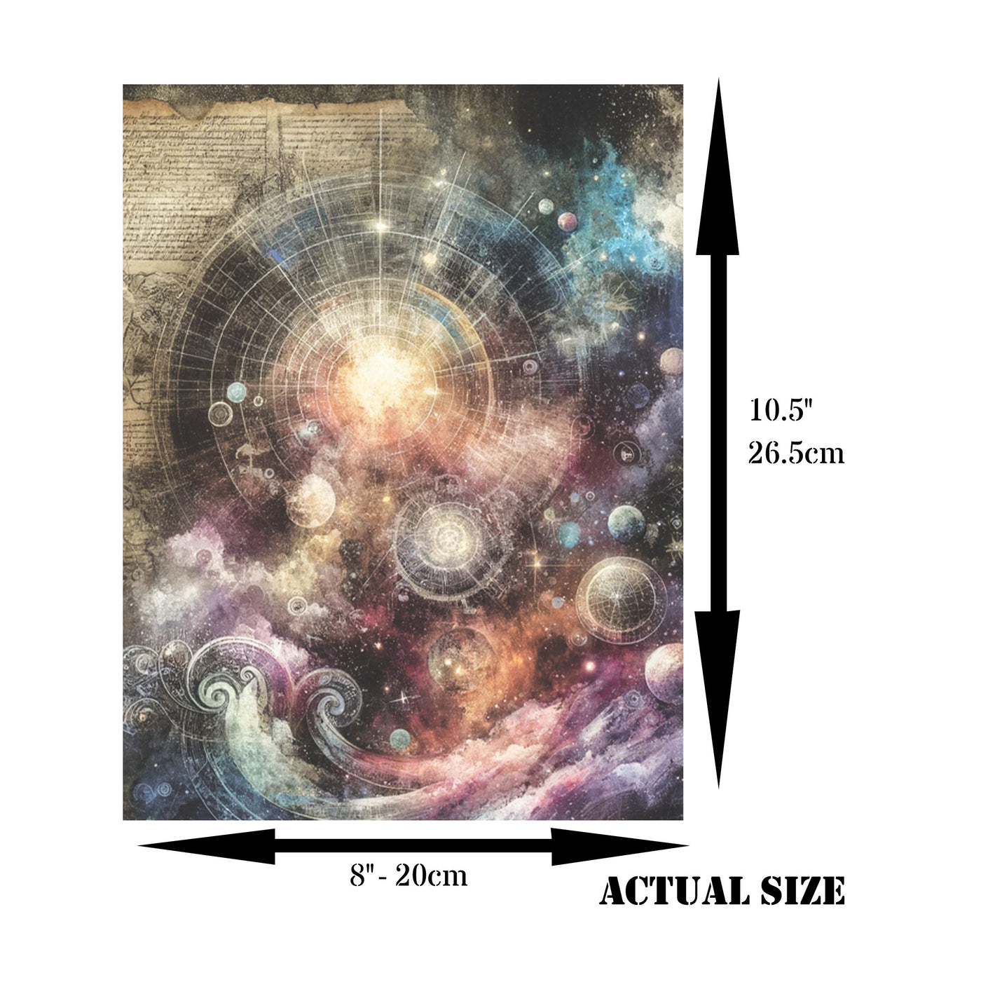 Cosmic Rice Paper, 8 x 10.5 inch - for Decoupage Scrapbooking Cards Crafts