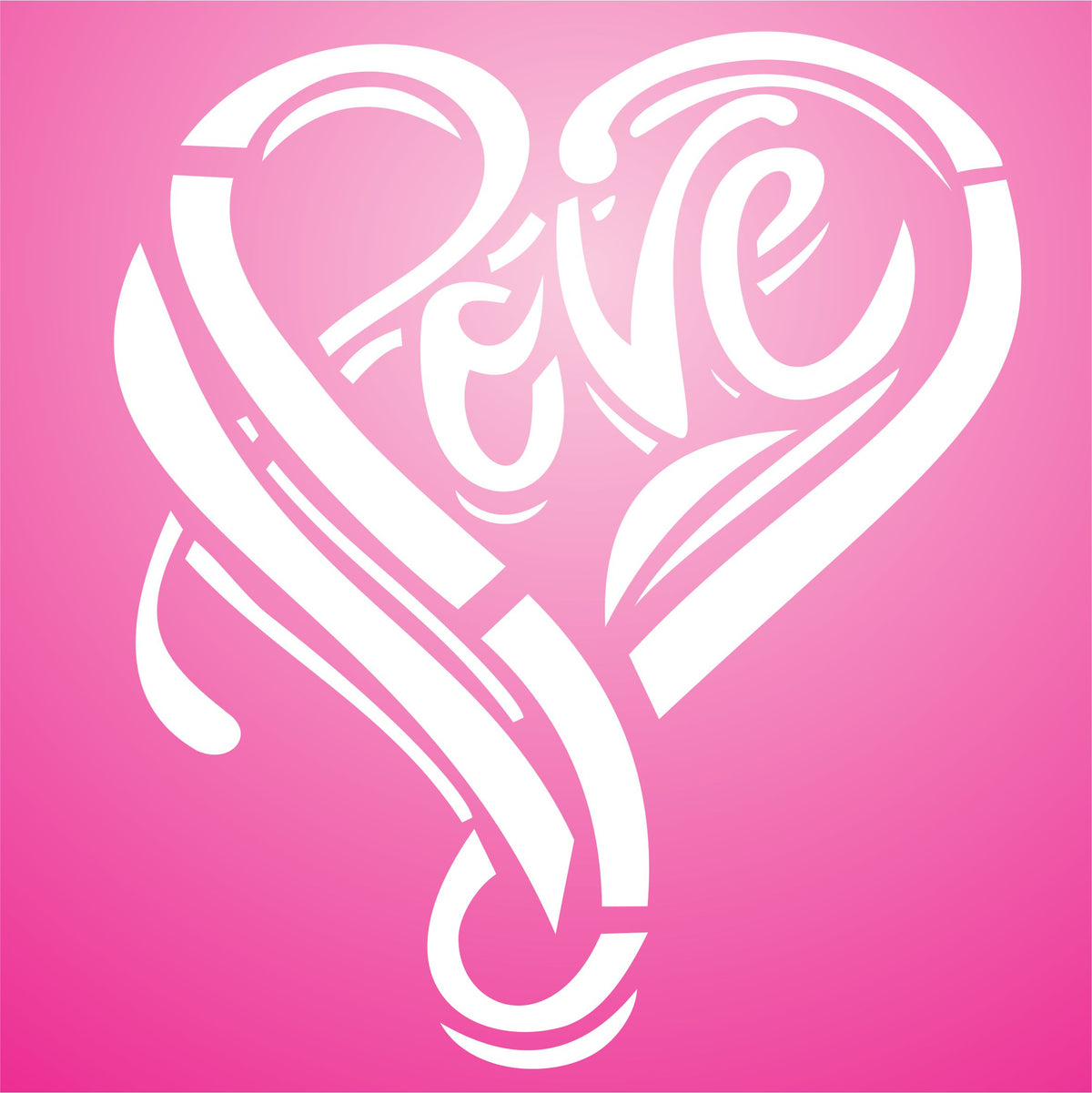 Valentine Love Heart Stencil, 8.26 x 10.16 cm-Template Valentine Stencils