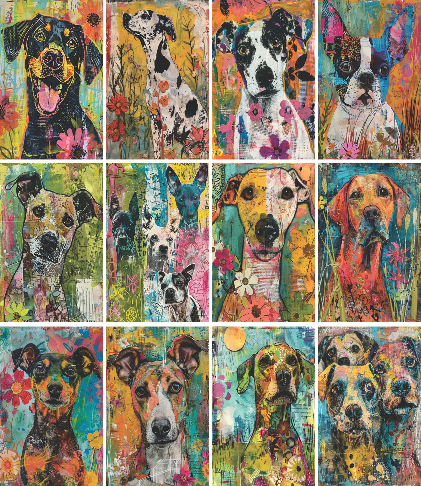 Dogs Decoupage Rice Paper, 8 x 10.5 inch - for Decoupage Scrapbooking Crafts