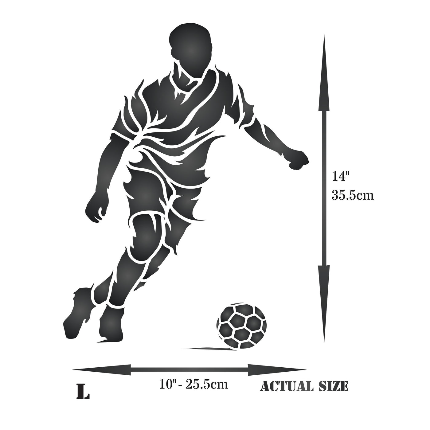 Soccer Stencil - Decorative Football Player Sport