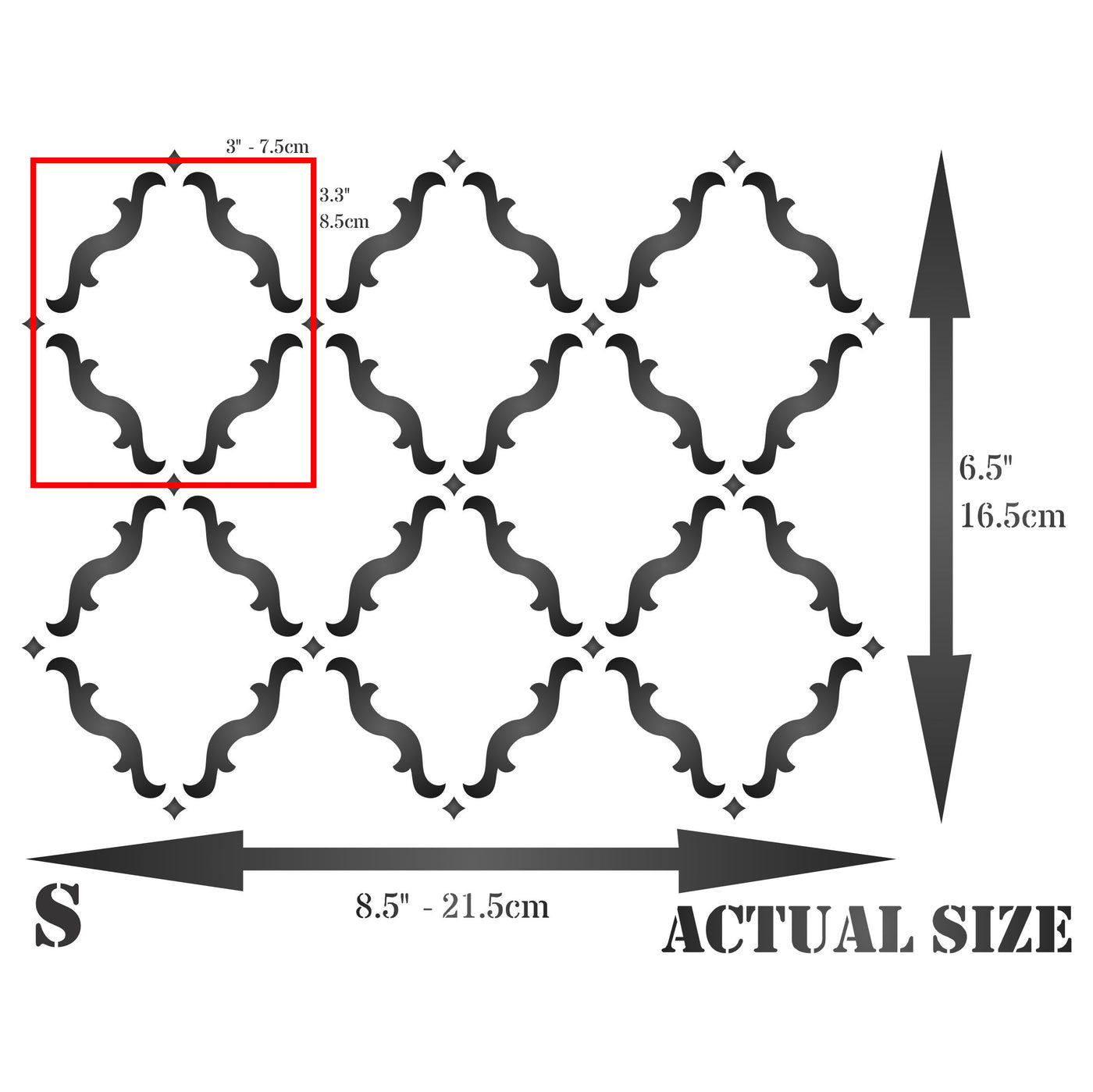 Moroccan Trellis Stencil - Quatrefoil Allover Marrakesh Trellis Decor