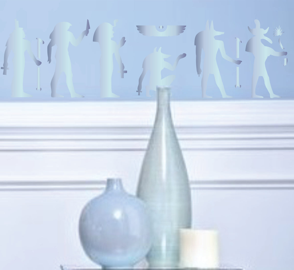 Frieze Border Stencil, 40.64 x 11.43 cm - Classic Egyptian Symbol Hyroglyphics