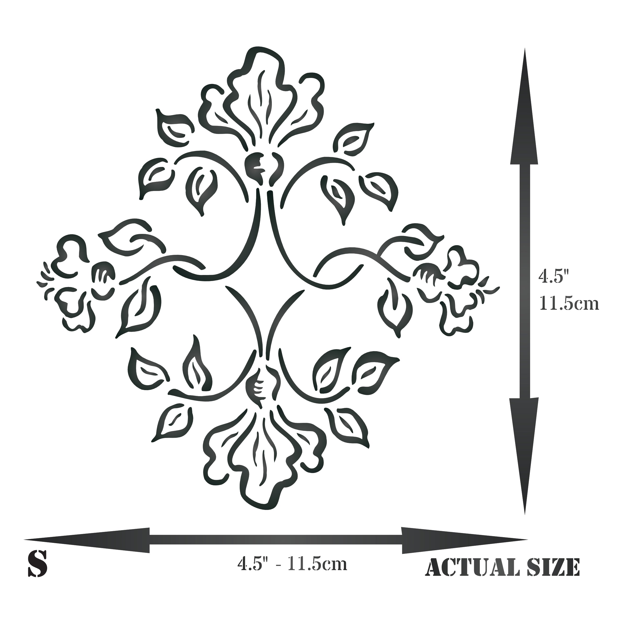 Victorian Embroidery Stencil - Vintage Floral Embroidery Tile Pattern