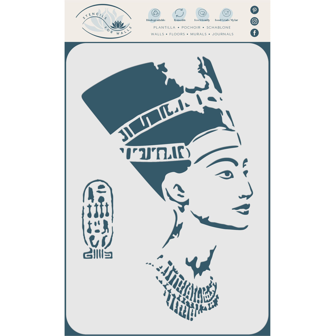 Nefertiti Stencil - Classic Egyptian Queen Statue