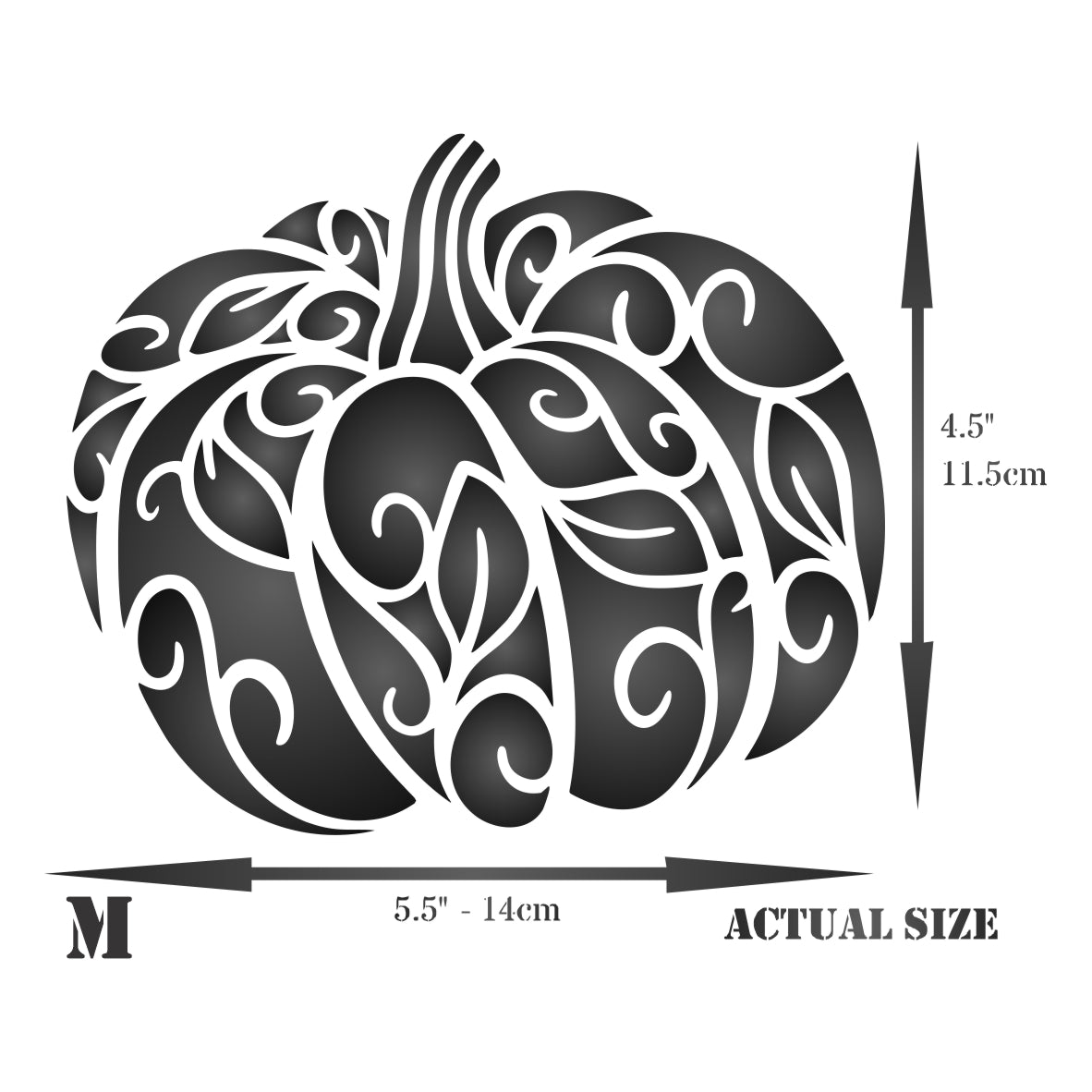 Fancy Pumpkin Stencil - Decorative Halloween Thanksgiving Vegetable Pumpkin