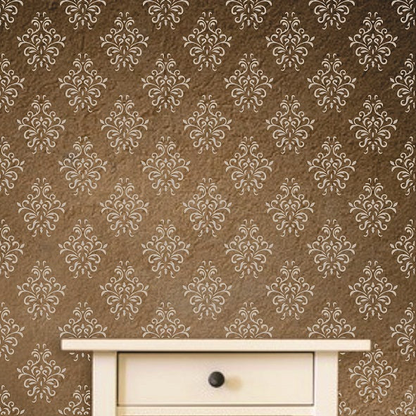 Delicate Damask Stencil - Vintage Seamless Pattern Alloverpaper Pattern