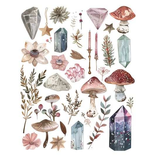 Mushrooms Decoupage Rice Paper, 20.32 x 26.67 cm - for Decoupage Scrapbooking Craft