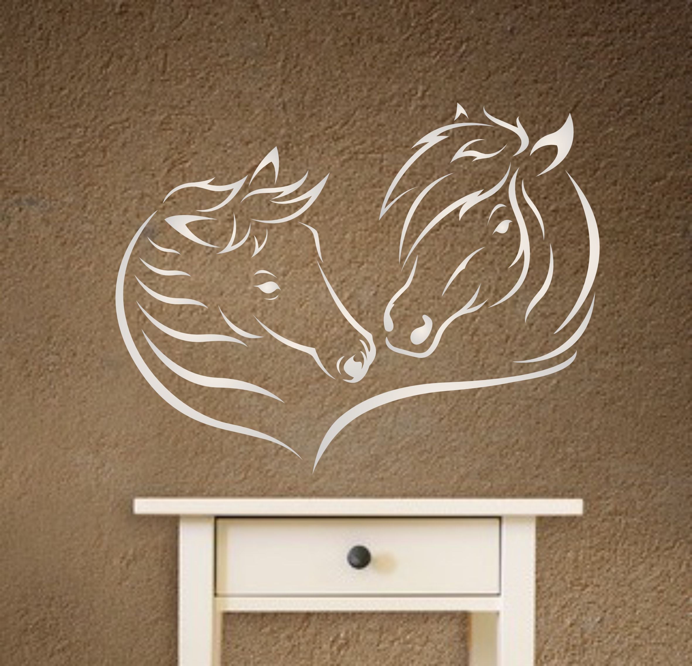 Love Horses Stencil - Decorative Farm Animal Equine Pony Horse Head