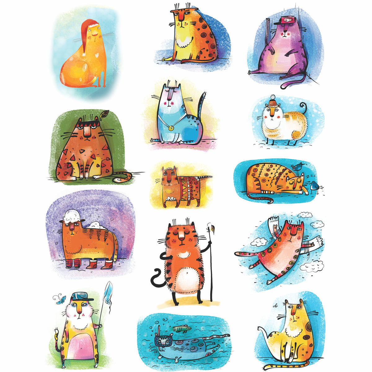 Cartoon Animals Rice Paper, 20.32 x 26.67 cm - for Decoupage Furniture Crafts
