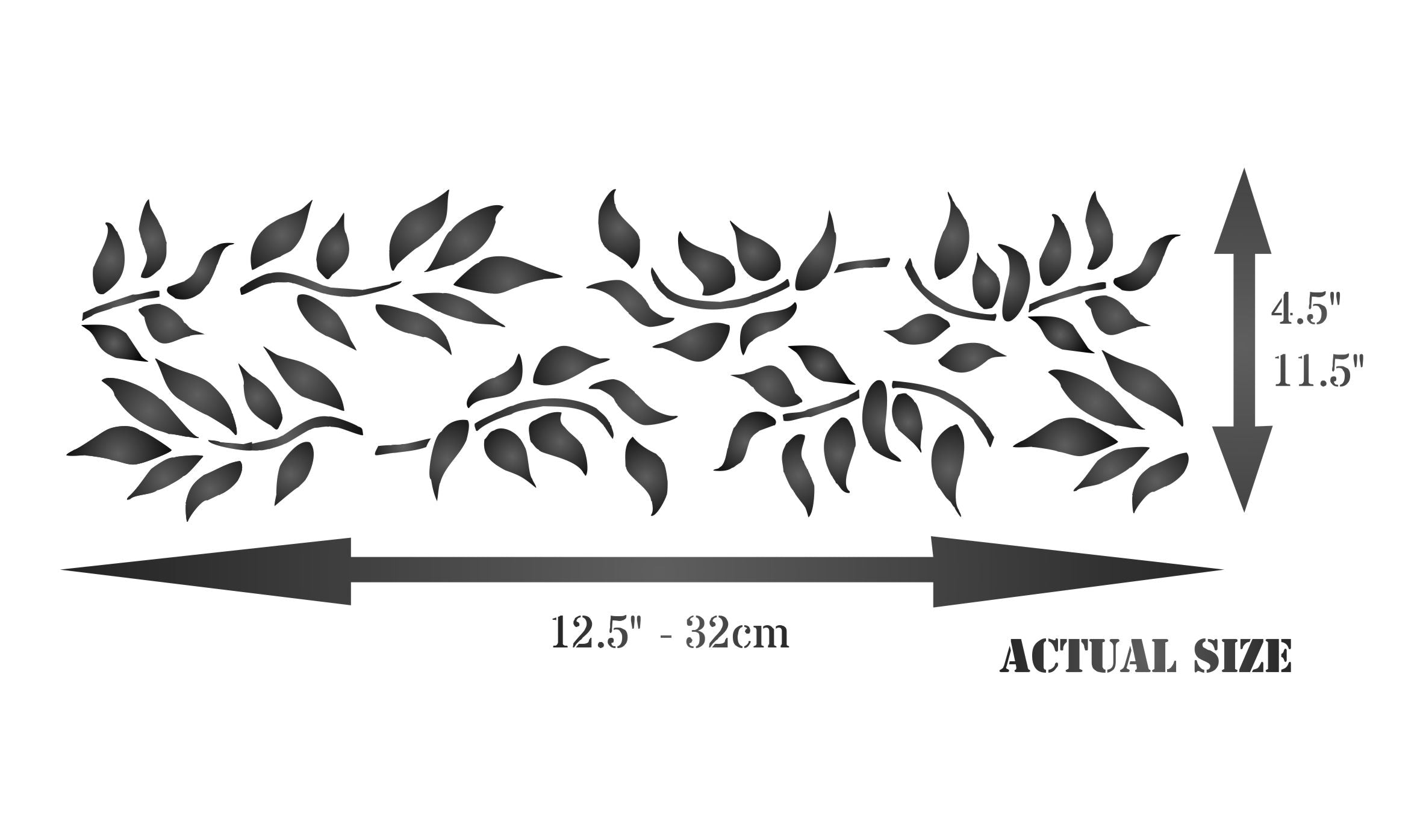 Leaf Stencil, 12.5 x 4.5 inch- Classic Border Leaves