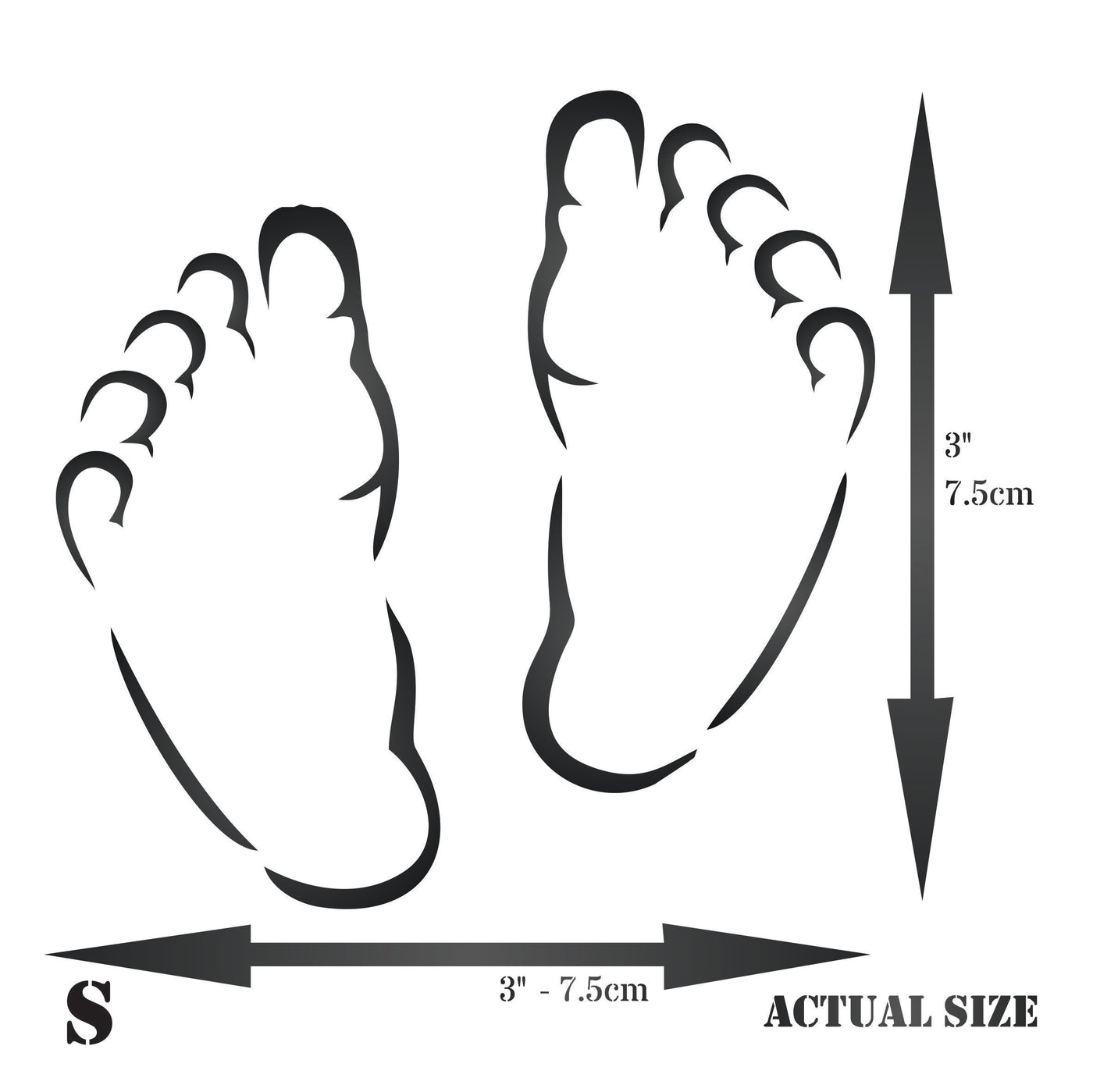 Baby Feet Stencil - Newborn Babies Foot Print New Born