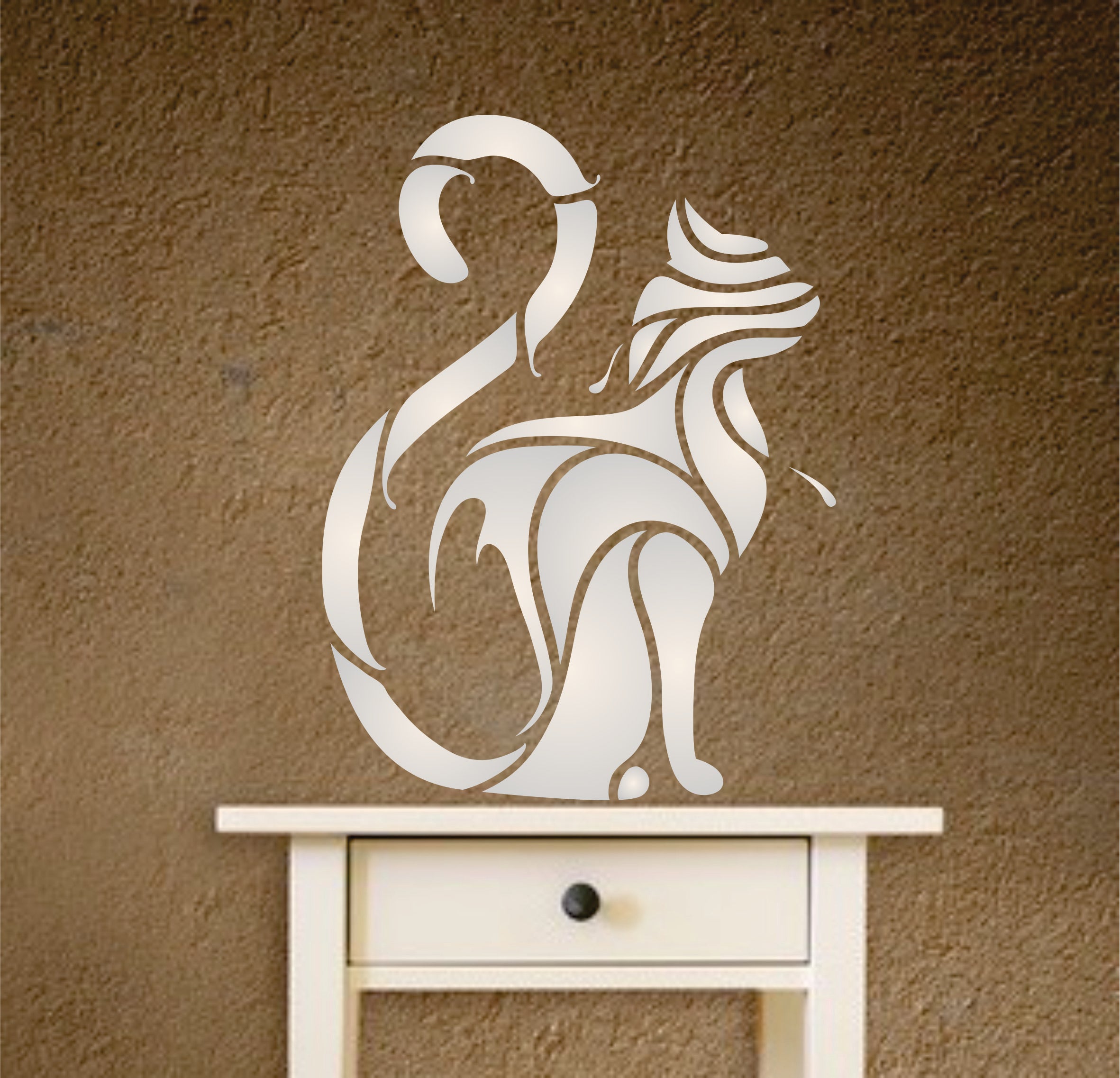 Cat Stencil - Geometric Decor Stylized Pet Animal