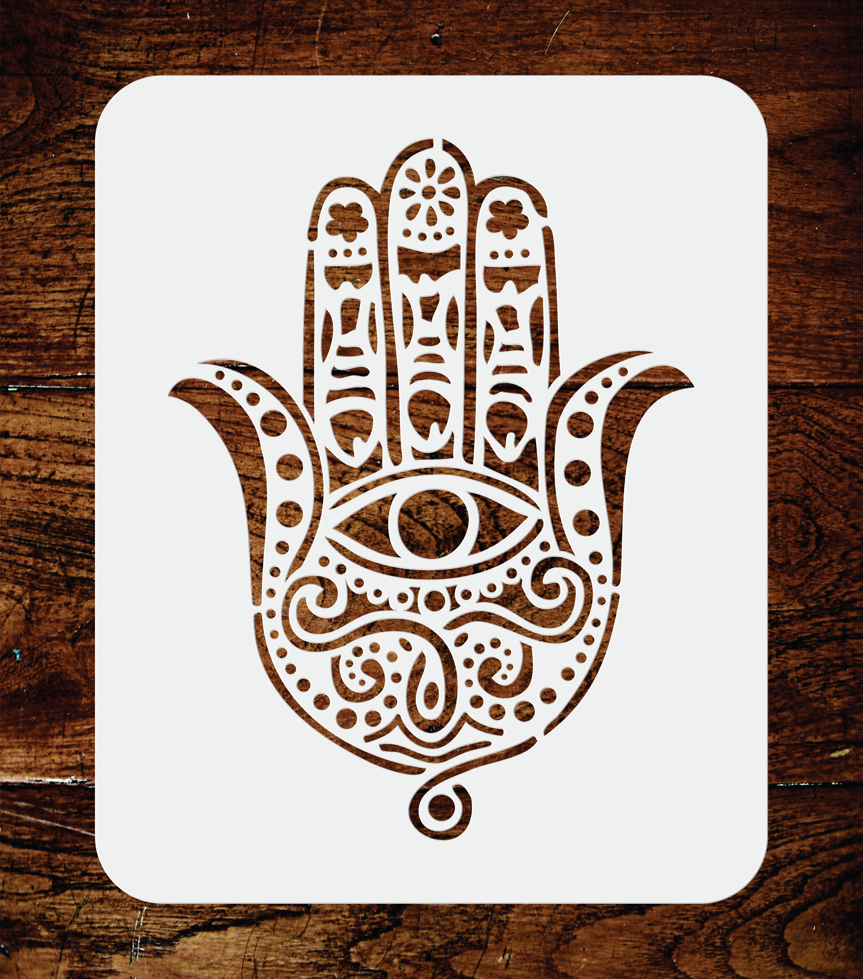 Fatimas Hand Stencil - Hamsa Hand Islam Judaism Kabbalah