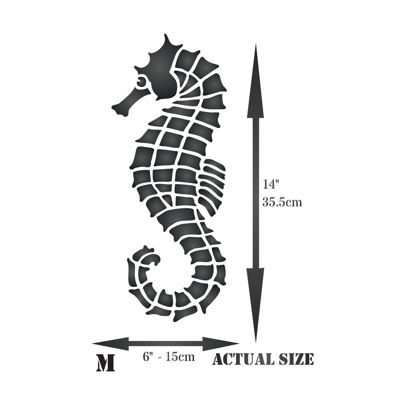 Seahorse Stencil - Sea Ocean Nautical Seashore Reef Fish