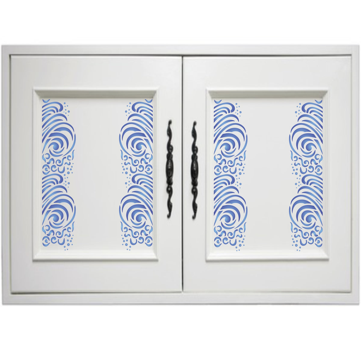 Waves Stencil - Sea Ocean Nautical Seashore Reef Border