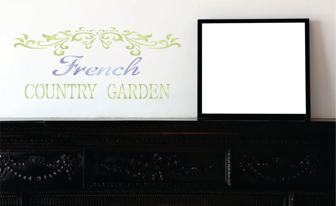 French Country Stencil - Vintage French Garden Word