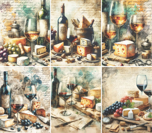 Wine Rice Paper, 20.32 x 26.67 cm - for Decoupage Scrapbooking Cards Crafts