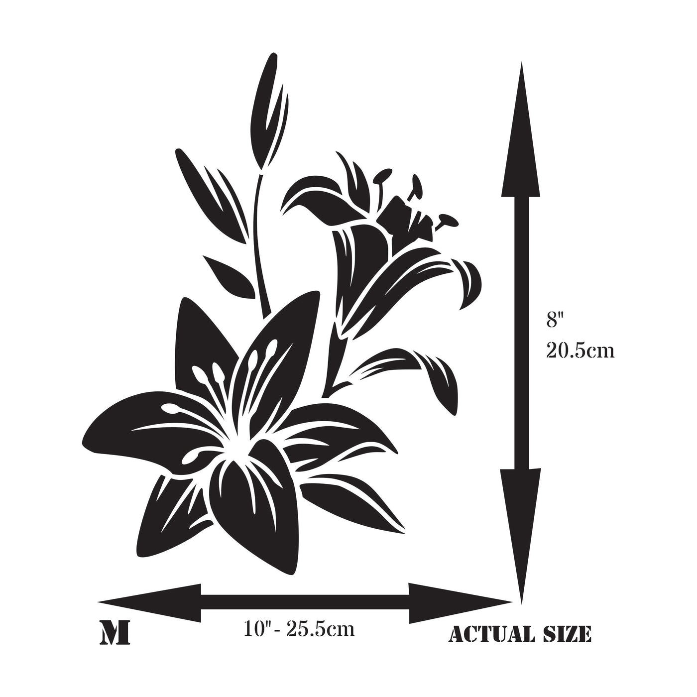 Easter Lily Stencil - Perennial Flower Floral Arum Calla Lilies