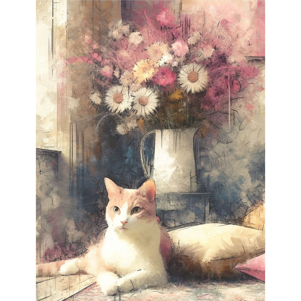 Comfy Cats Rice Paper, 20.32 x 26.67 cm - for Decoupage Scrapbooking Cards Crafts
