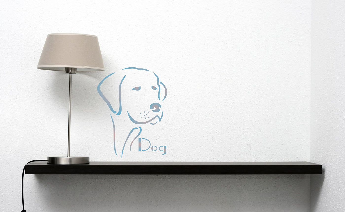 Dog Stencil - Line Art Pet Friend Animal Head