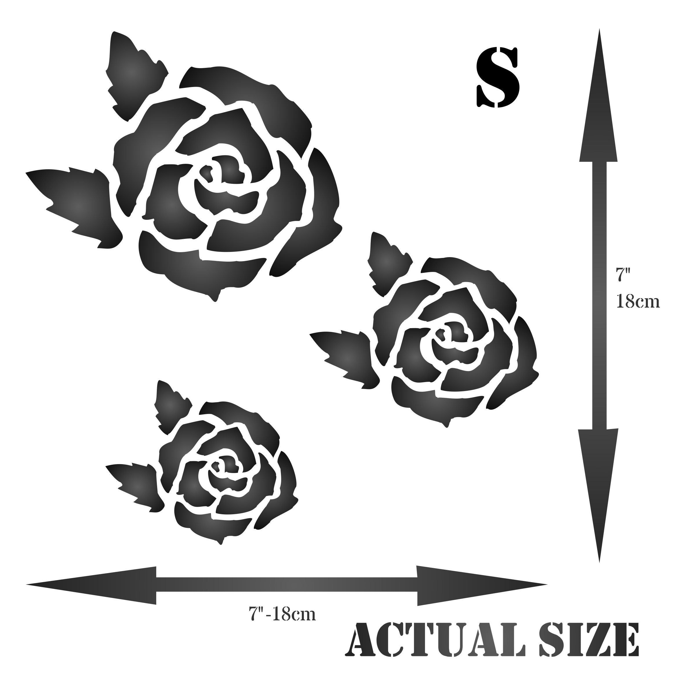 Rose Mural Stencil - Flower Floral Mural Art