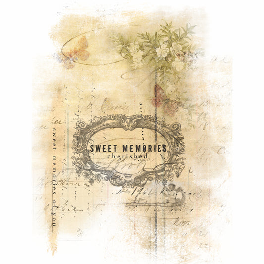 Memories Overlay Rice Paper- 6 x Printed Mulberry Paper Images 30gsm