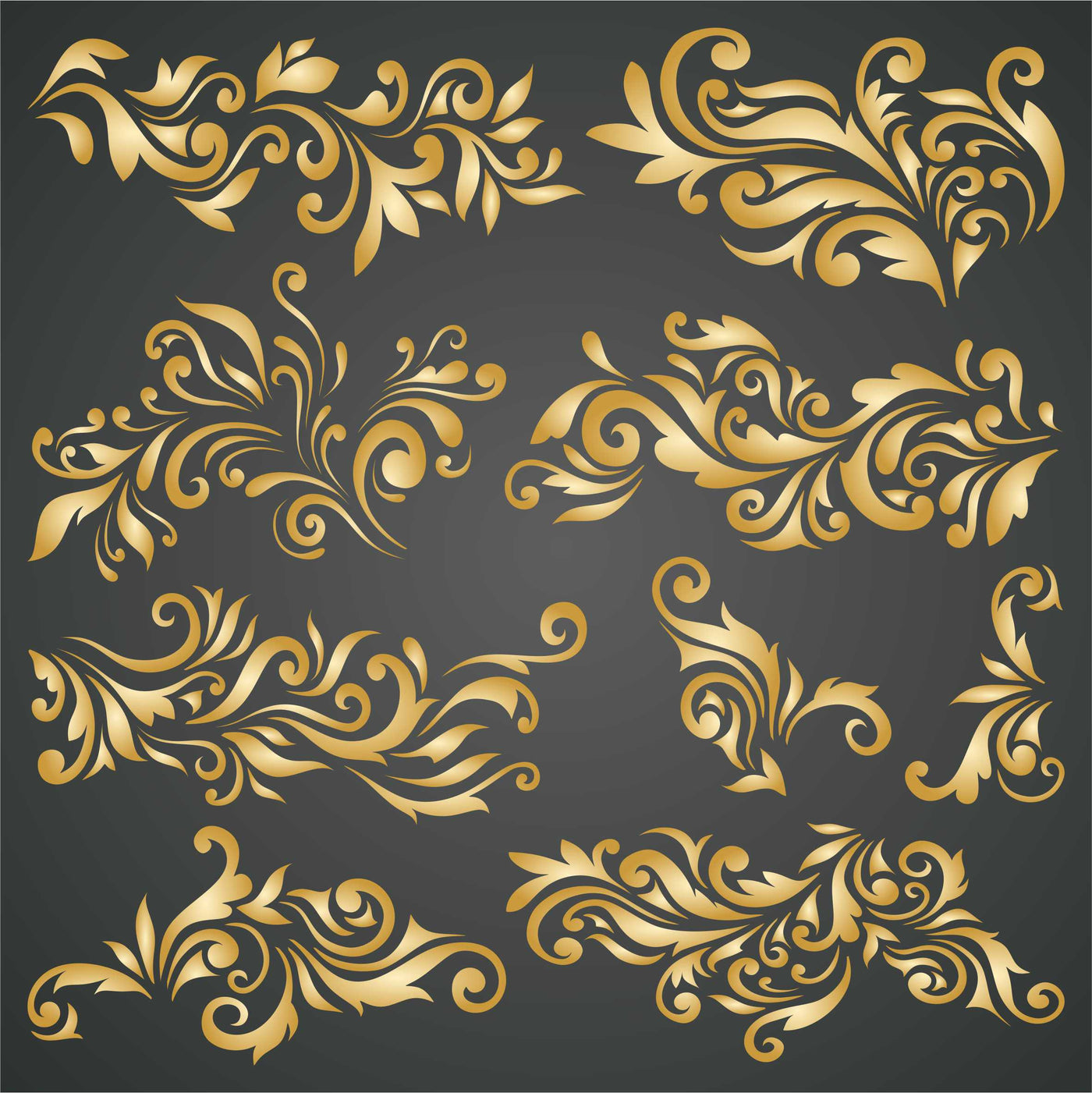 Vintage Stencil - 9X Swirl Leaf Accent